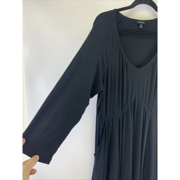 Torrid Mini Foxy Rib Fit And Flare Dress Black V-Neck Stretch 40836515 Womens 2X - Picture 3 of 11